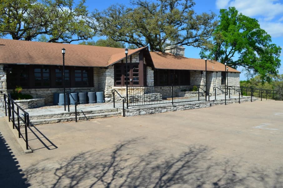 The historic limestone Zilker Clubhouse, a 1934 rustic event building